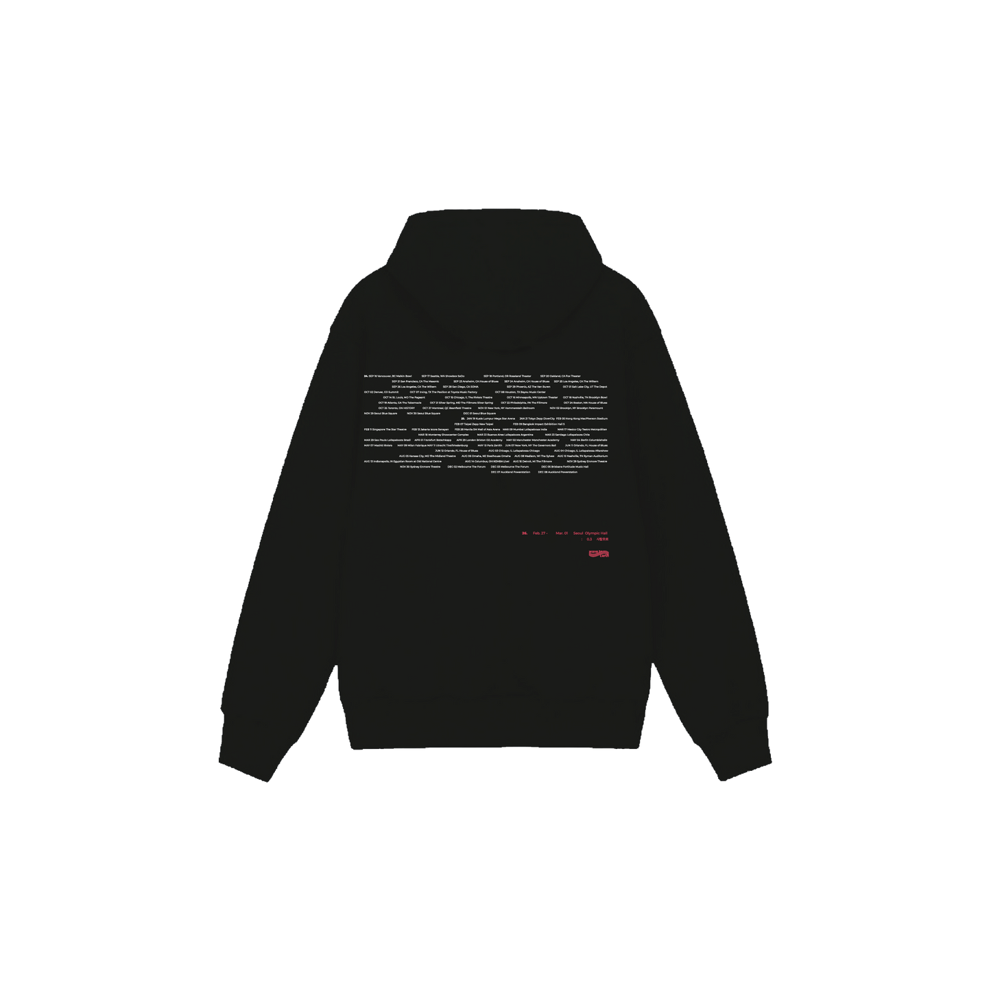 All Tour Date Hoodie Black